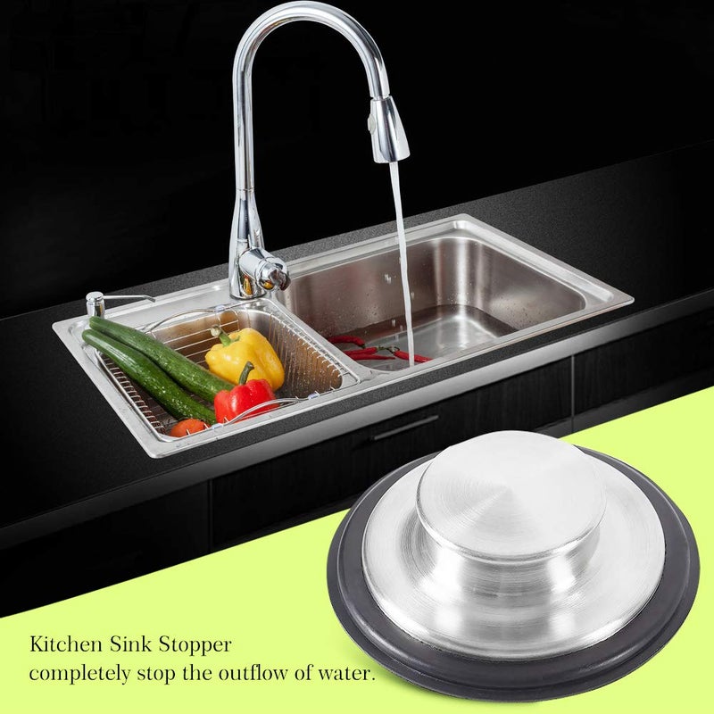 CORNERJOY 2 PCS Stainless Steel Kitchen Sink Stopper, Large Wide Rim 3.38" Diameter - Garbage Disposal Plug - Image 5